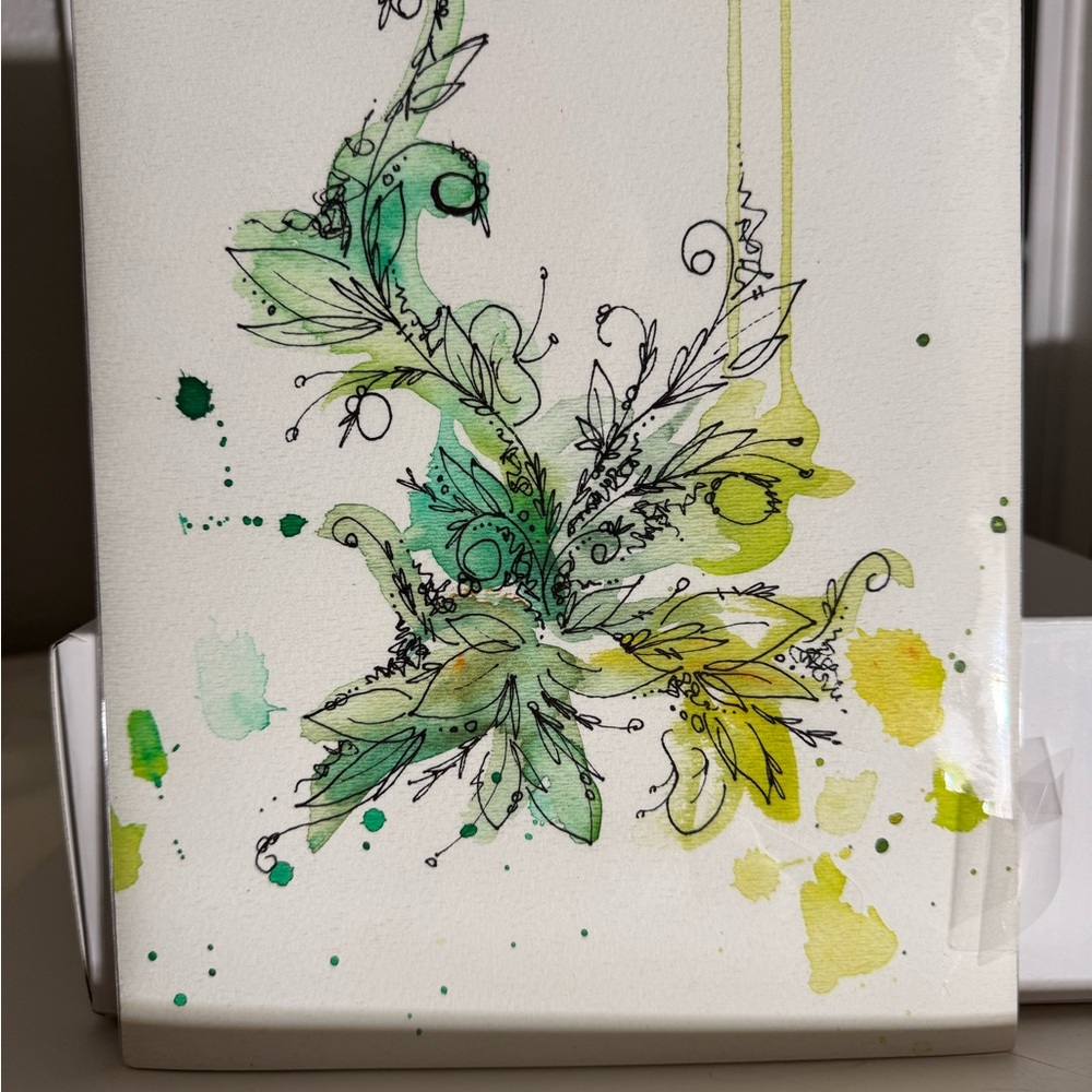 Abstract Green and Yellow Art Canvas